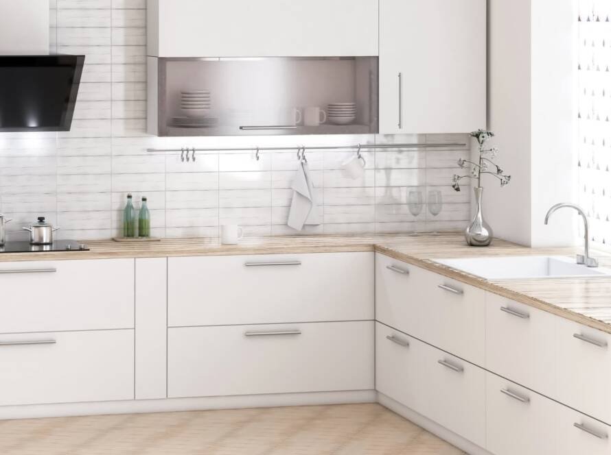 Cocina blanca moderna - diseño